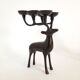 Pair of deer candle holders, bronzed brass