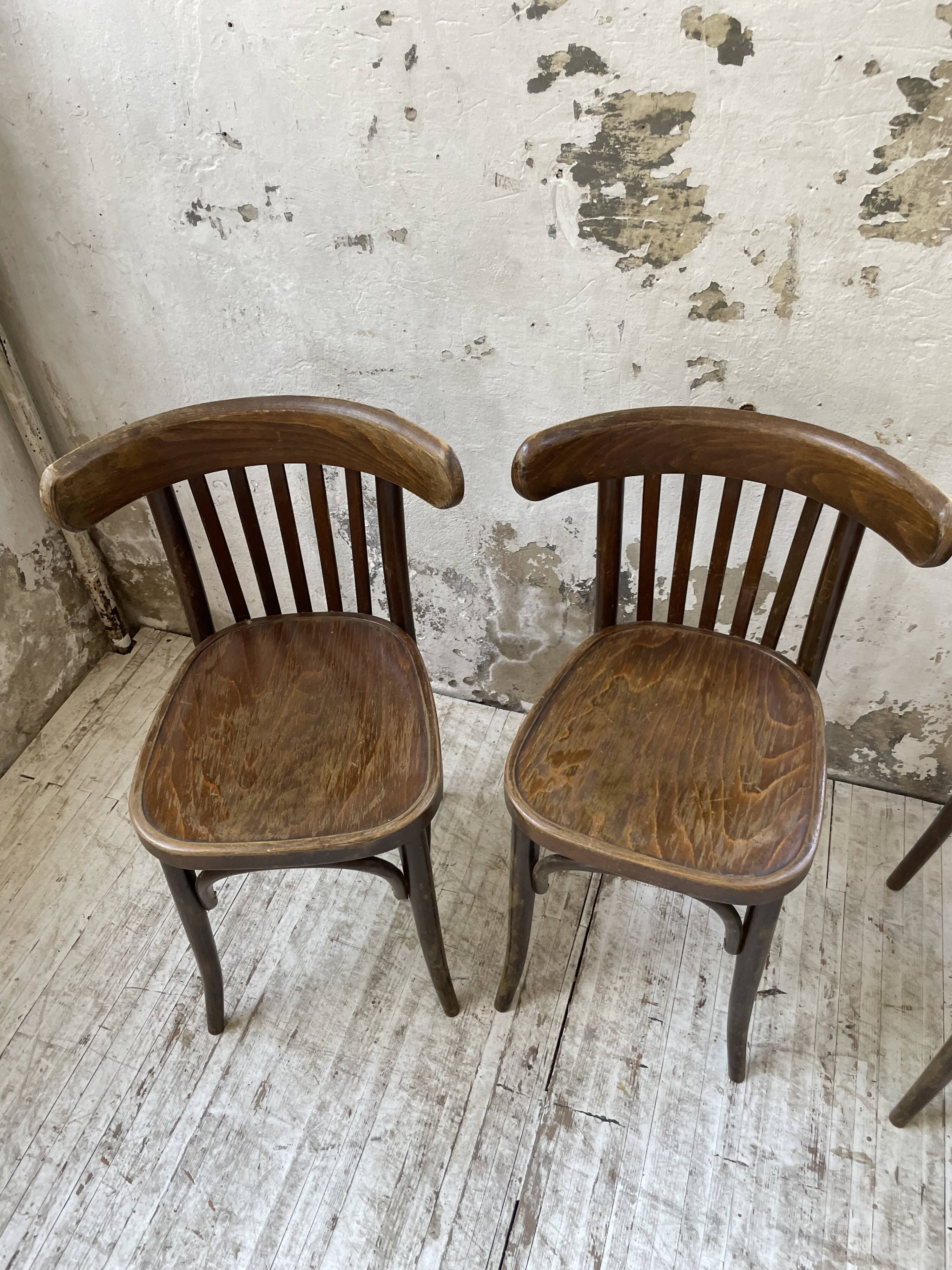 Set of 4 wooden bistro chairs