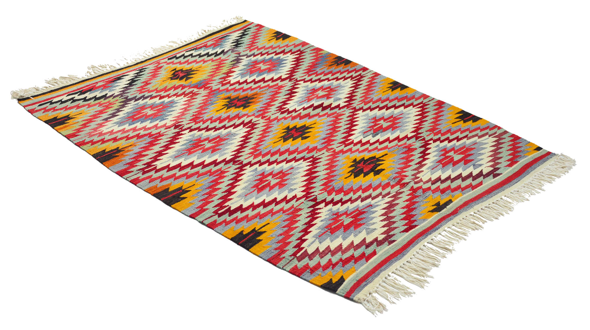 Anatolian handmade kilim rug 183 cm x 135 cm