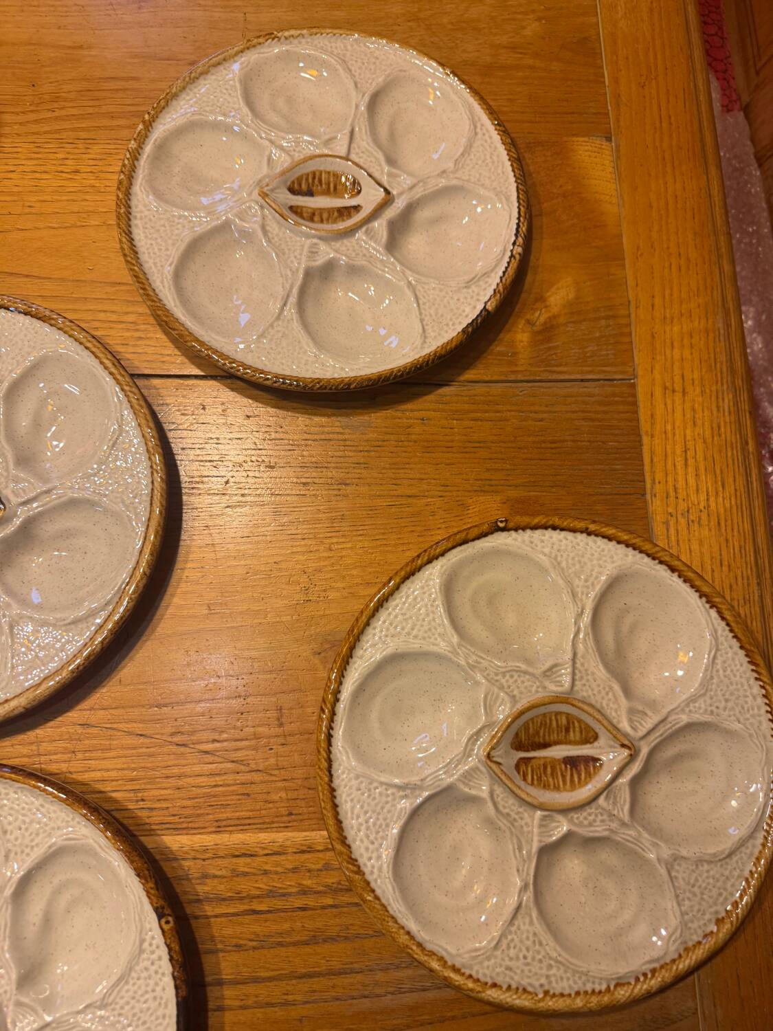 Set of 5 oyster plates Saint-Clément France no. 4589 – Earthenware