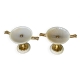 Pair of onyx and gilt bronze cups circa 1880