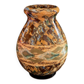 Vase Gerbino  en terre mêlée en nériage mosaïqué en TBE