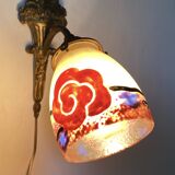 Antique bronze and glass paste wall light