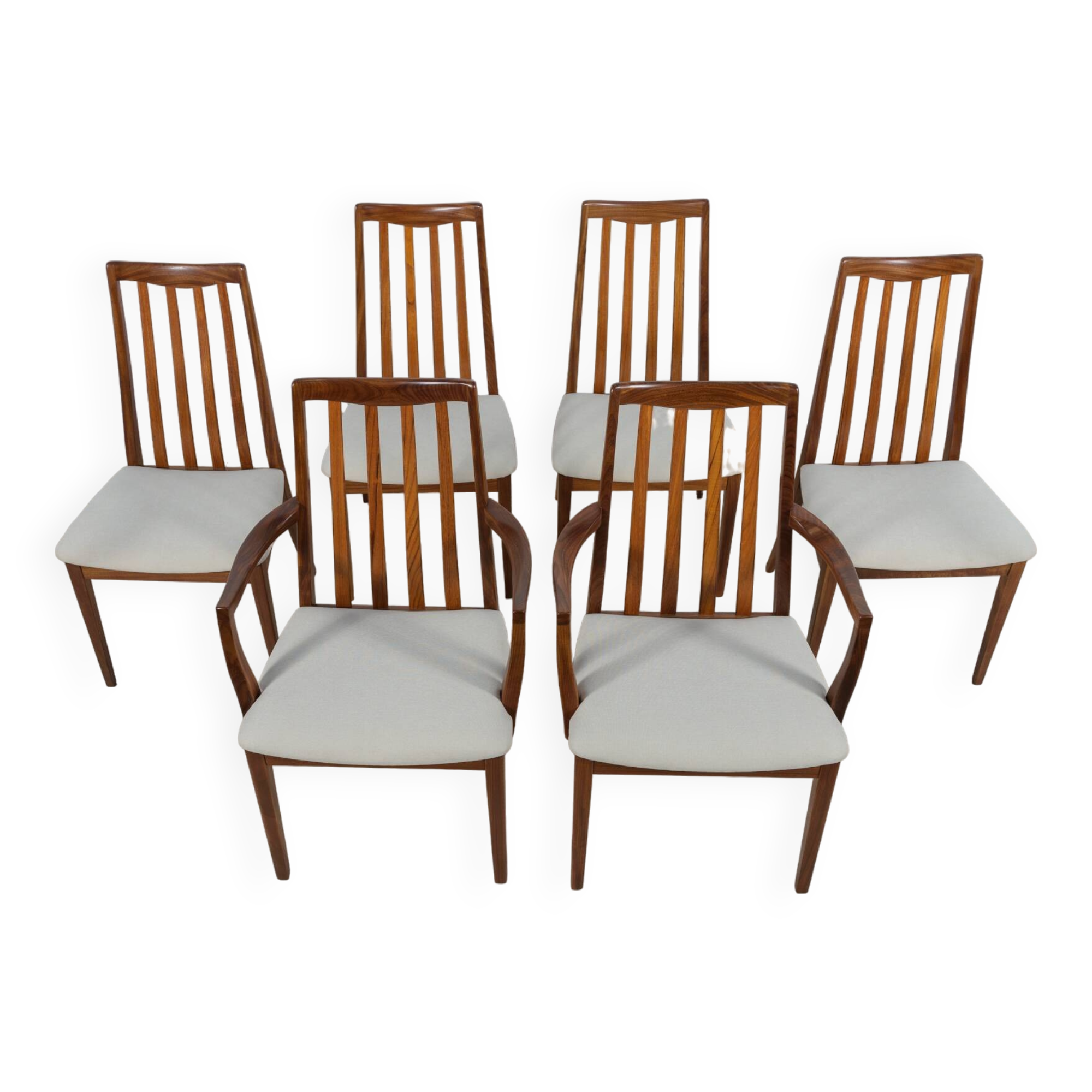 Mid-Century Teak and Fabric Dining Chairs by Leslie Dandy for G-Plan, 1960s, Set of 6