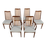 Mid-Century Teak and Fabric Dining Chairs by Leslie Dandy for G-Plan, 1960s, Set of 6