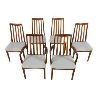 Mid-Century Teak and Fabric Dining Chairs by Leslie Dandy for G-Plan, 1960s, Set of 6
