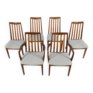 Mid-Century Teak and Fabric Dining Chairs by Leslie Dandy for G-Plan, 1960s, Set of 6