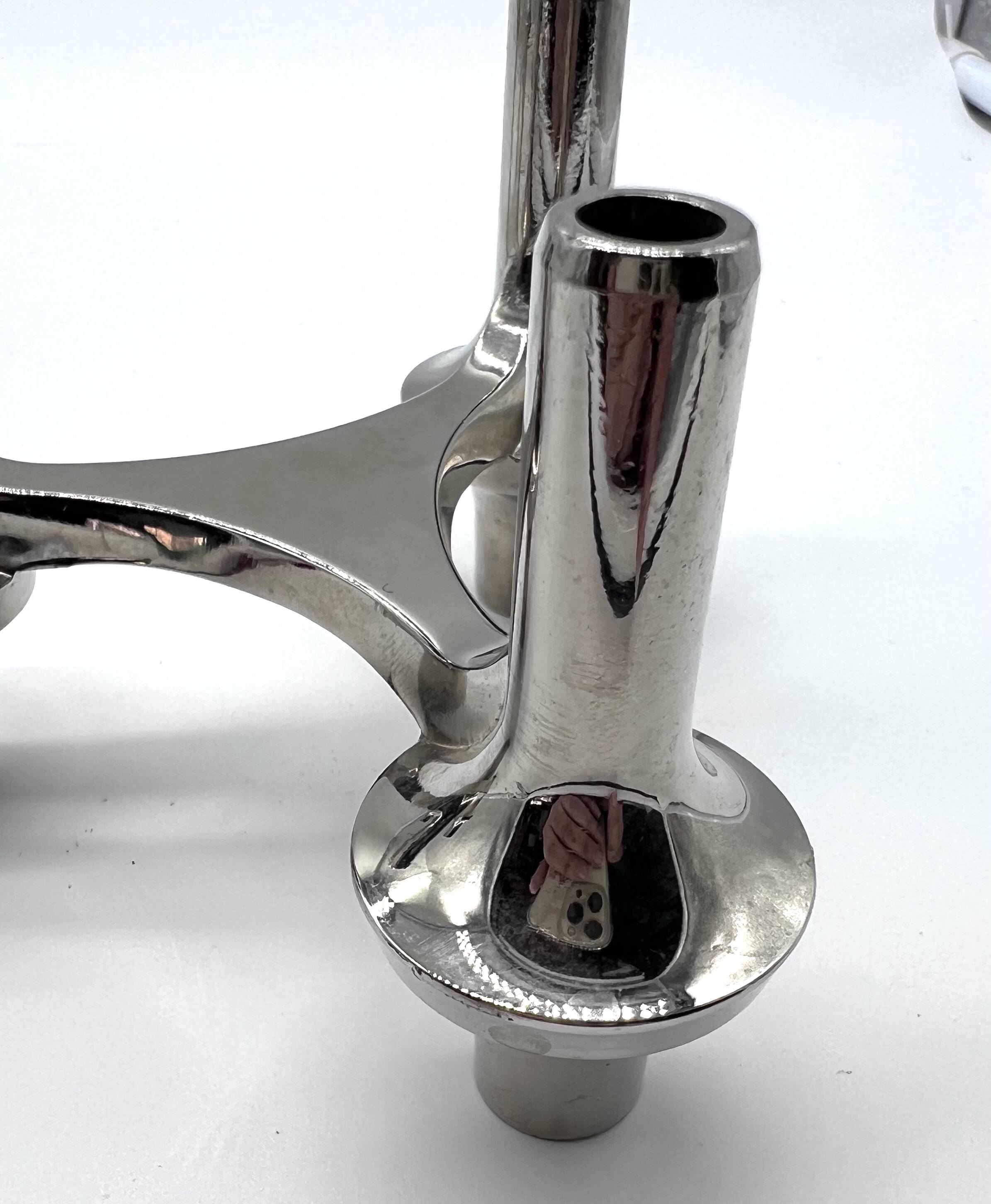 Pair of modular candle holders, German design, Nagel type, 1970s.