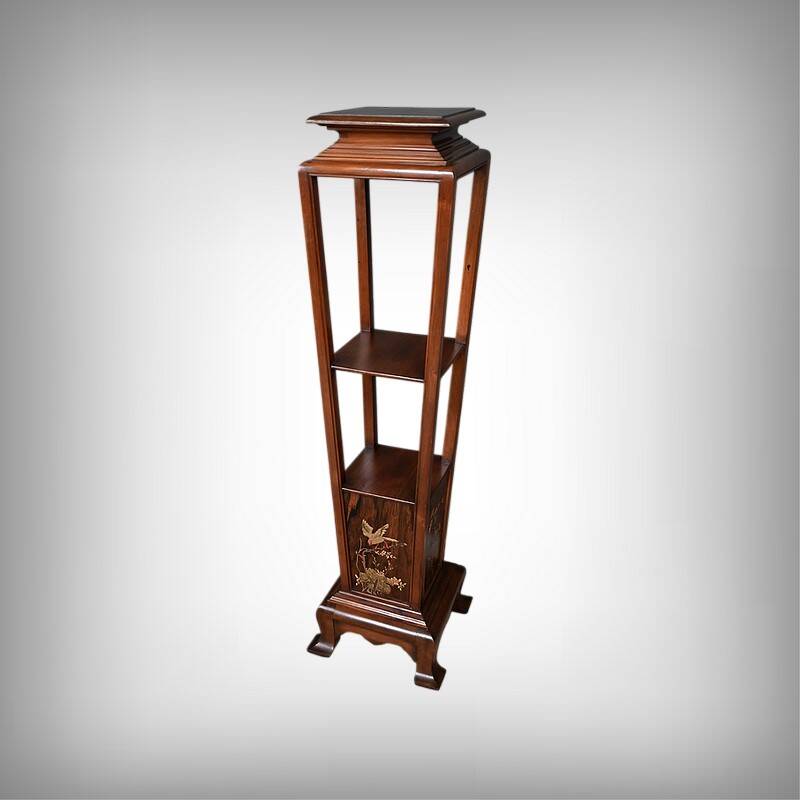 Large Cherry & Walnut Stool, Asian style – Early 20th century
