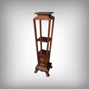 Large Cherry & Walnut Stool, Asian style – Early 20th century