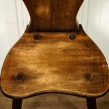 Brutalist chair "heart" tinted solid wood