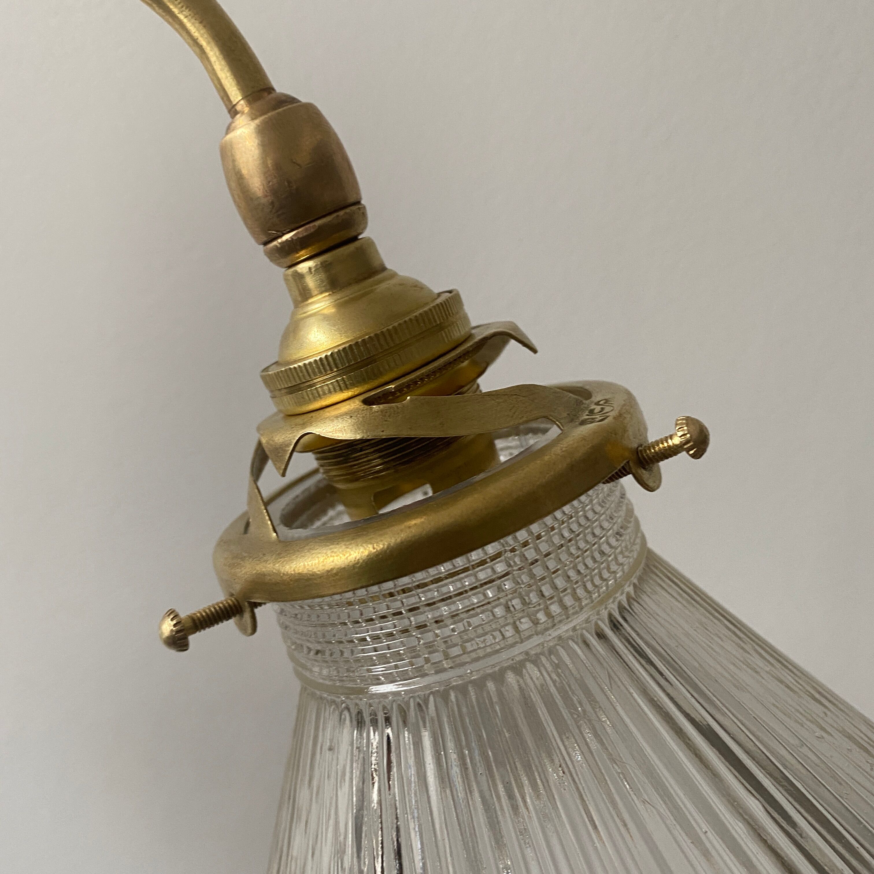 Old vintage brass accordion lamp
