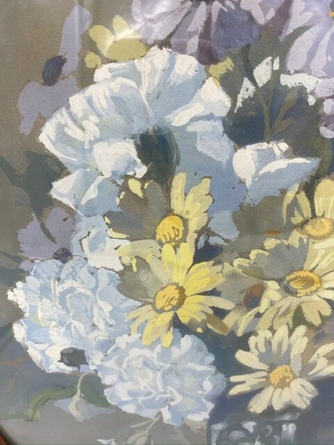 Ancient painting, still life with flowers, 20th century by Georges Ritleng (1875-1972)