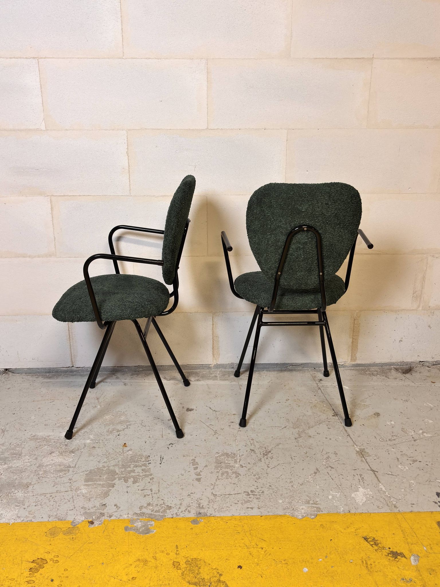 Paire de chaises avec accoudoirs  Jacques Hitier I Années 1950