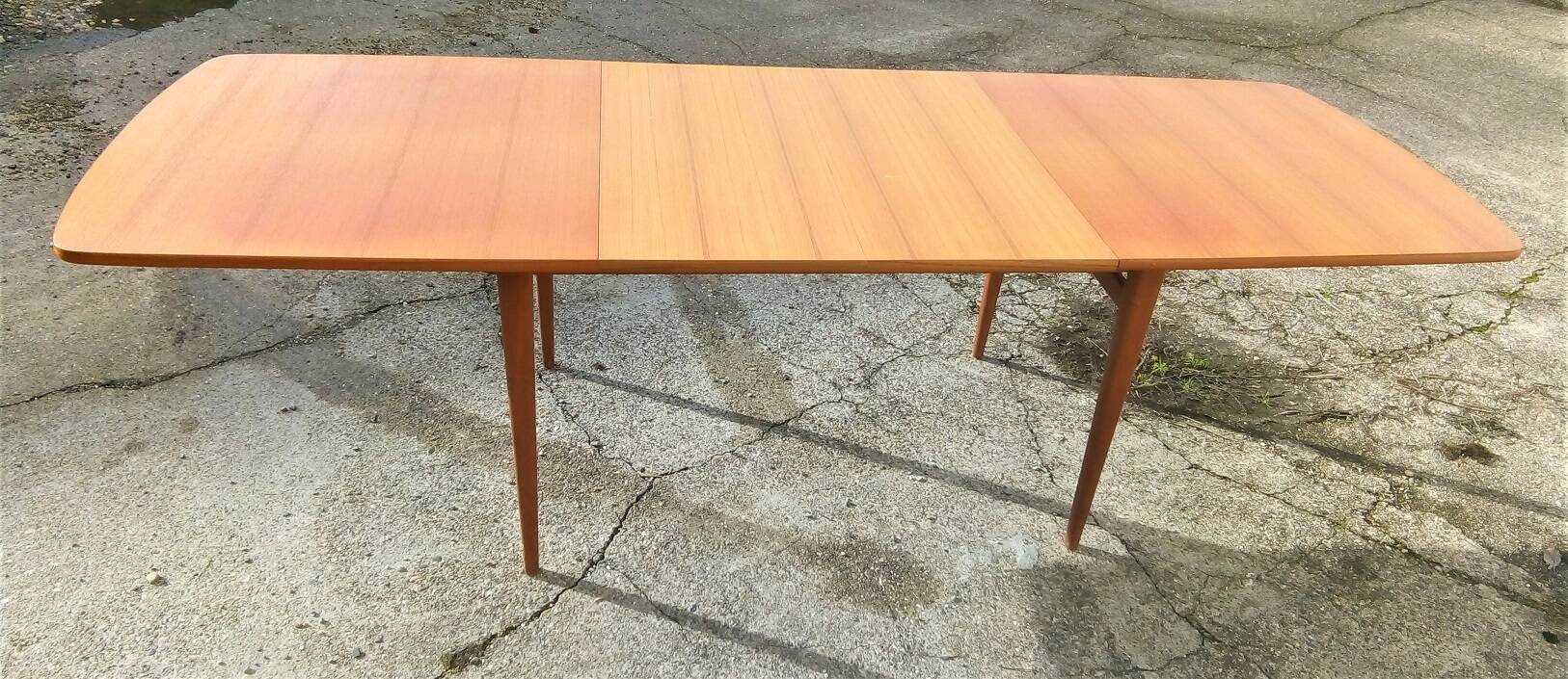 Danish Scandinavian teak dining table with extensions