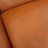 Vintage cognac camel leather canapé from the 1970s.