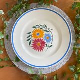 Large round antique earthenware dish from Choisy-le-Roi