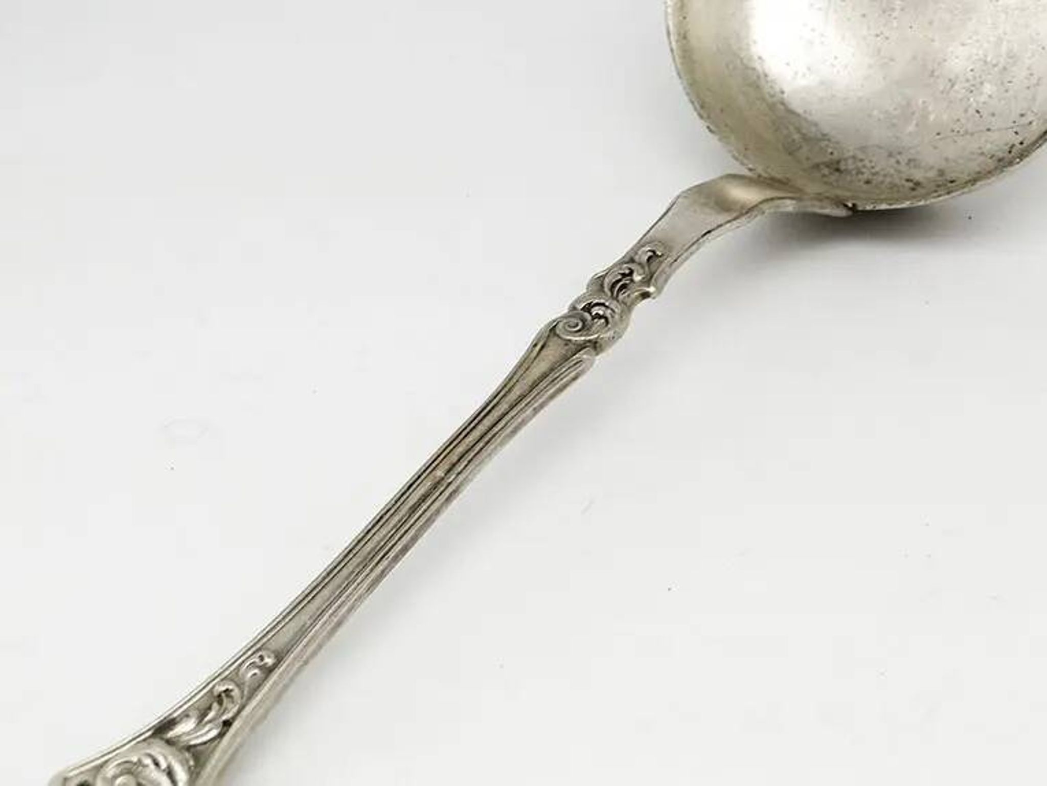 Borówka ladle, Art Nouveau / Art Deco, silver-plated brass, Norblin, Poland, 1920s