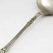 Borówka ladle, Art Nouveau / Art Deco, silver-plated brass, Norblin, Poland, 1920s