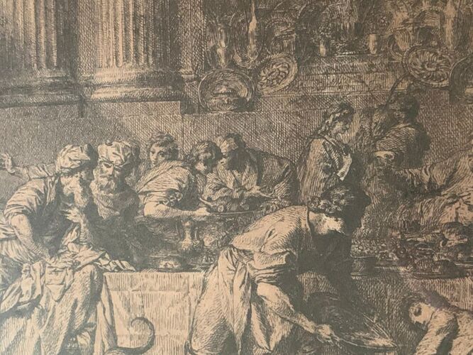 Pierre Subleyras, Meal at Simon the Pharisee, engraving, eighteenth century