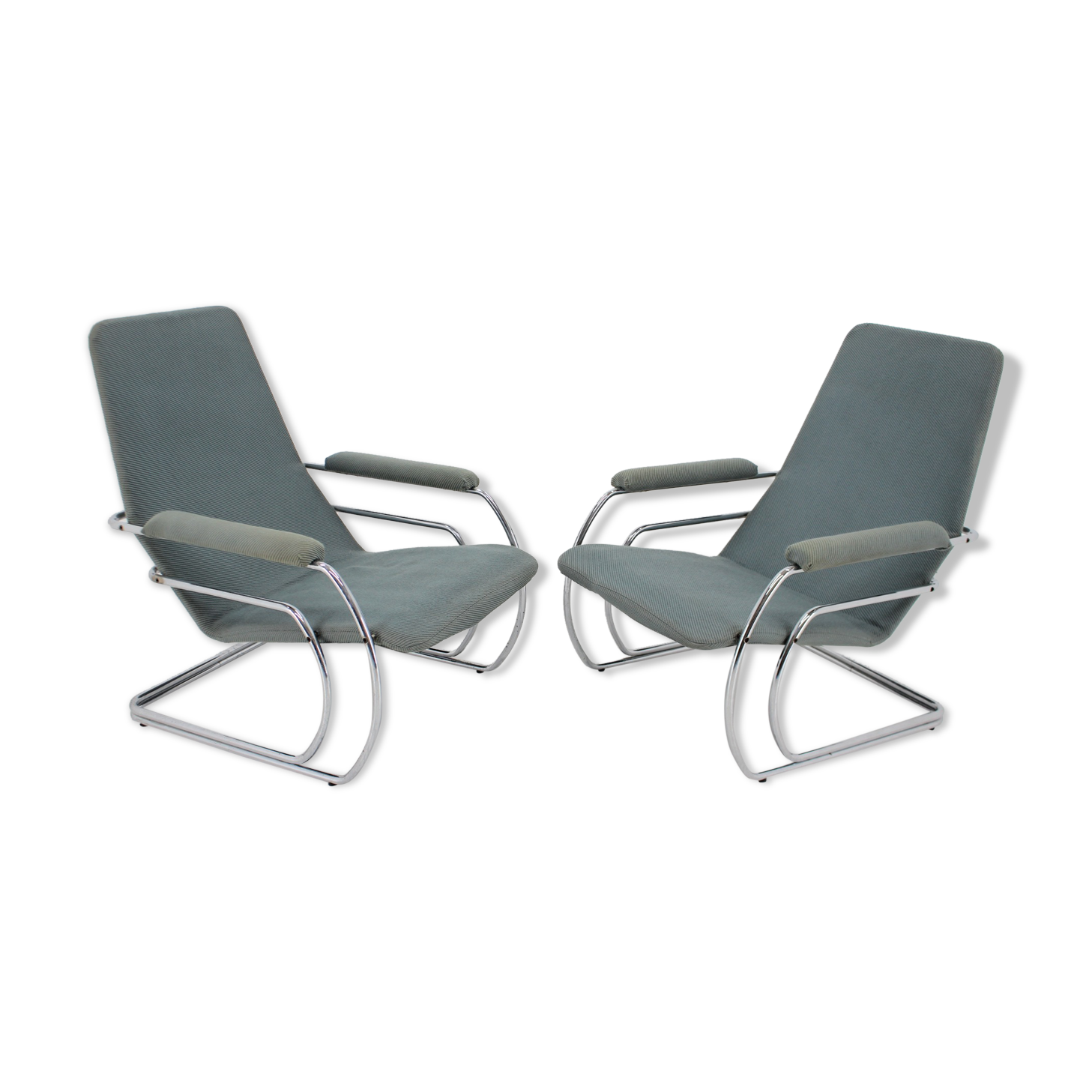 1970s Pair of Rare Tubular Armchairs