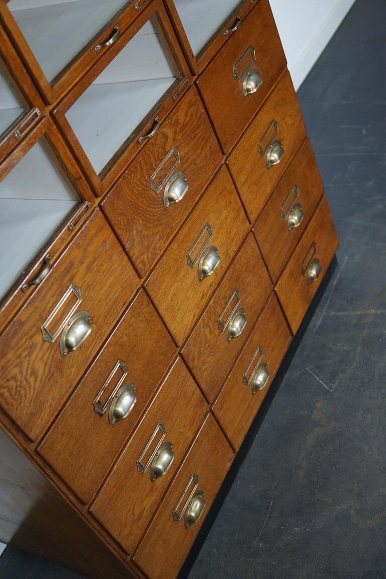 Vintage oak haberdashery shop furniture, Netherlands, 1930s