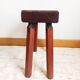 Vintage wooden brutalist farm stool