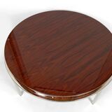 Modernist Coffee Table – Chrome & Exotic Wood – Italy, Circa 1960-1970