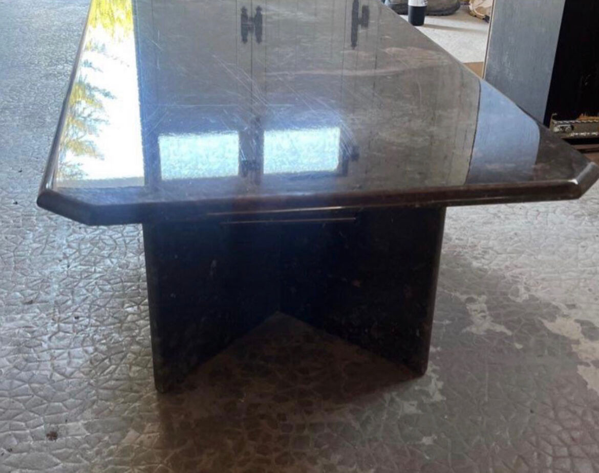Brown marble coffee table