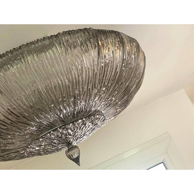 Contemporary Fume' "Brindle" Murano Glass Flush Mount in Venini Style