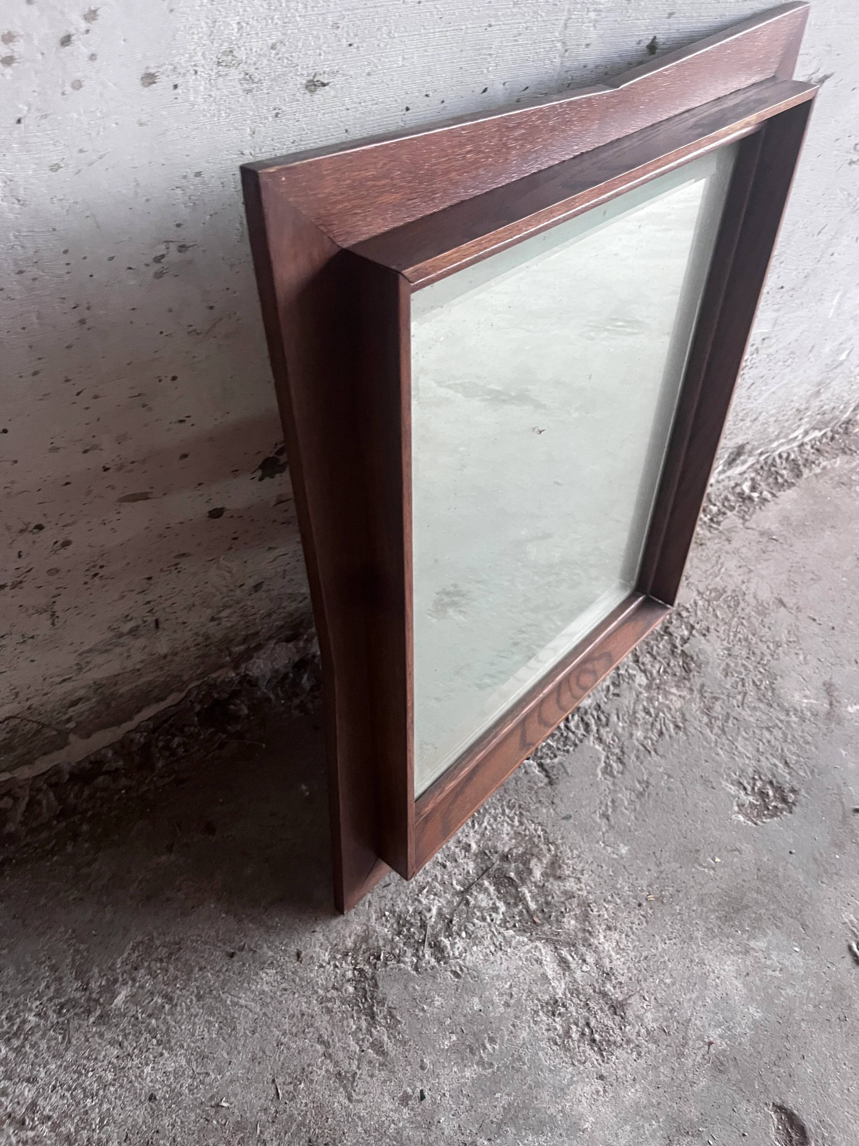 Sculptural wall mirror in wood, 1960s