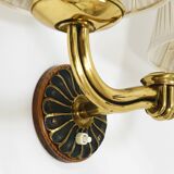 Pair of Wall Sconces in Brass from Viennese Modernism Hugo Gorge, Austria, 1940s