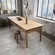 Pine and oak farmhouse table with multiple drawers, communal type, 240cm.