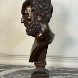 Bronze bust representing a philosopher after the Antique, 19th century, foundry Luppens.