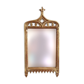 Neo-Gothic mirror in gilded wood 52x26 cm