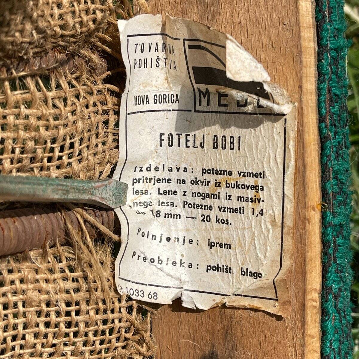 Mid-century Bobi armchair by Meblo, former Yugoslavia, 1960s, set of 2.