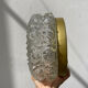 Paire appliques ou plafonniers en verre ciselé transparente et metal doré ronde vintage 1970