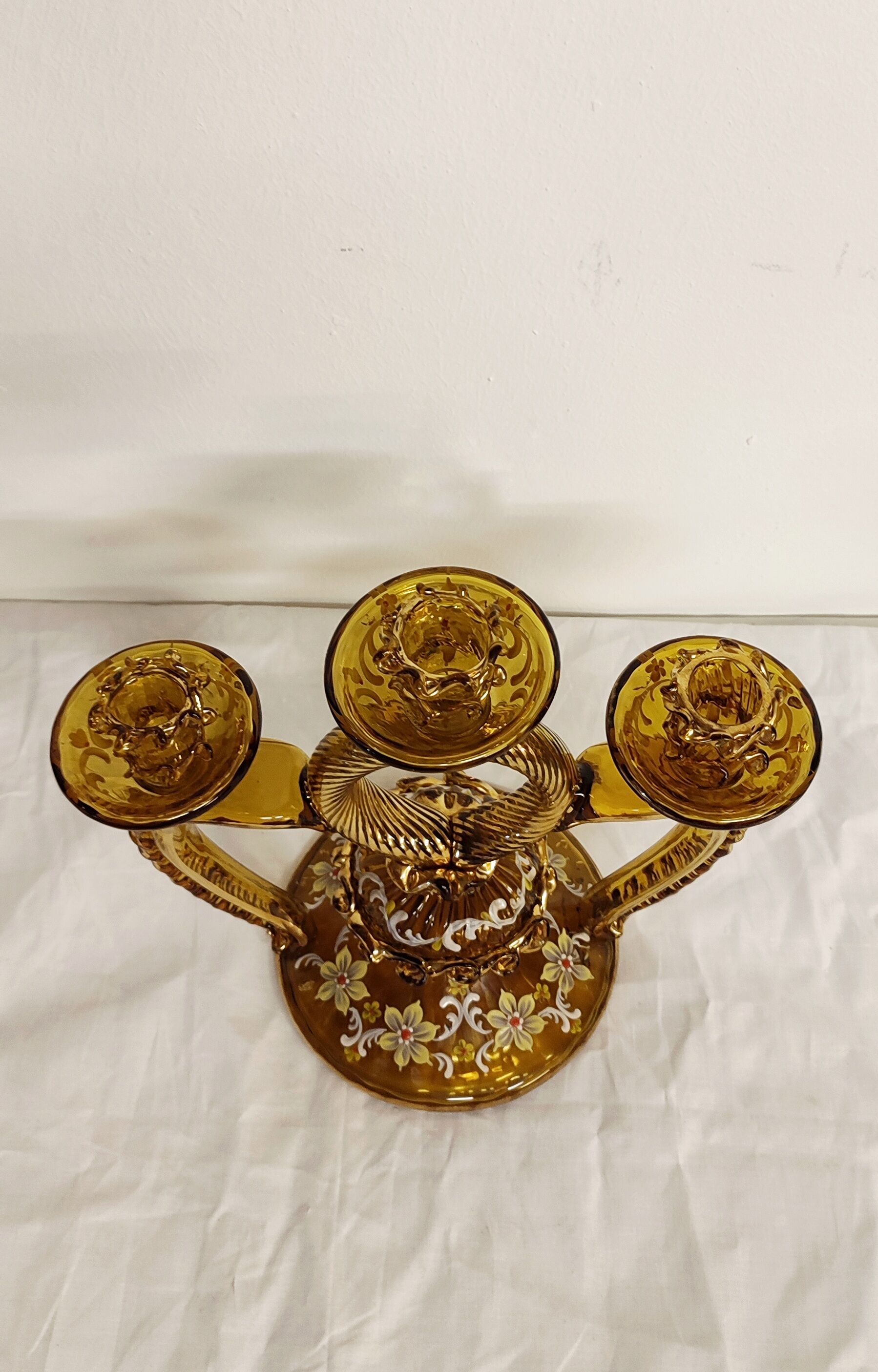 Hand-painted crystal chandelier. Italy, 1940s.