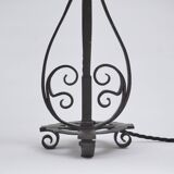 Paire de lampes de table anciennes en fer forgé Arts & Crafts des années 1920, anglaises, recâblées