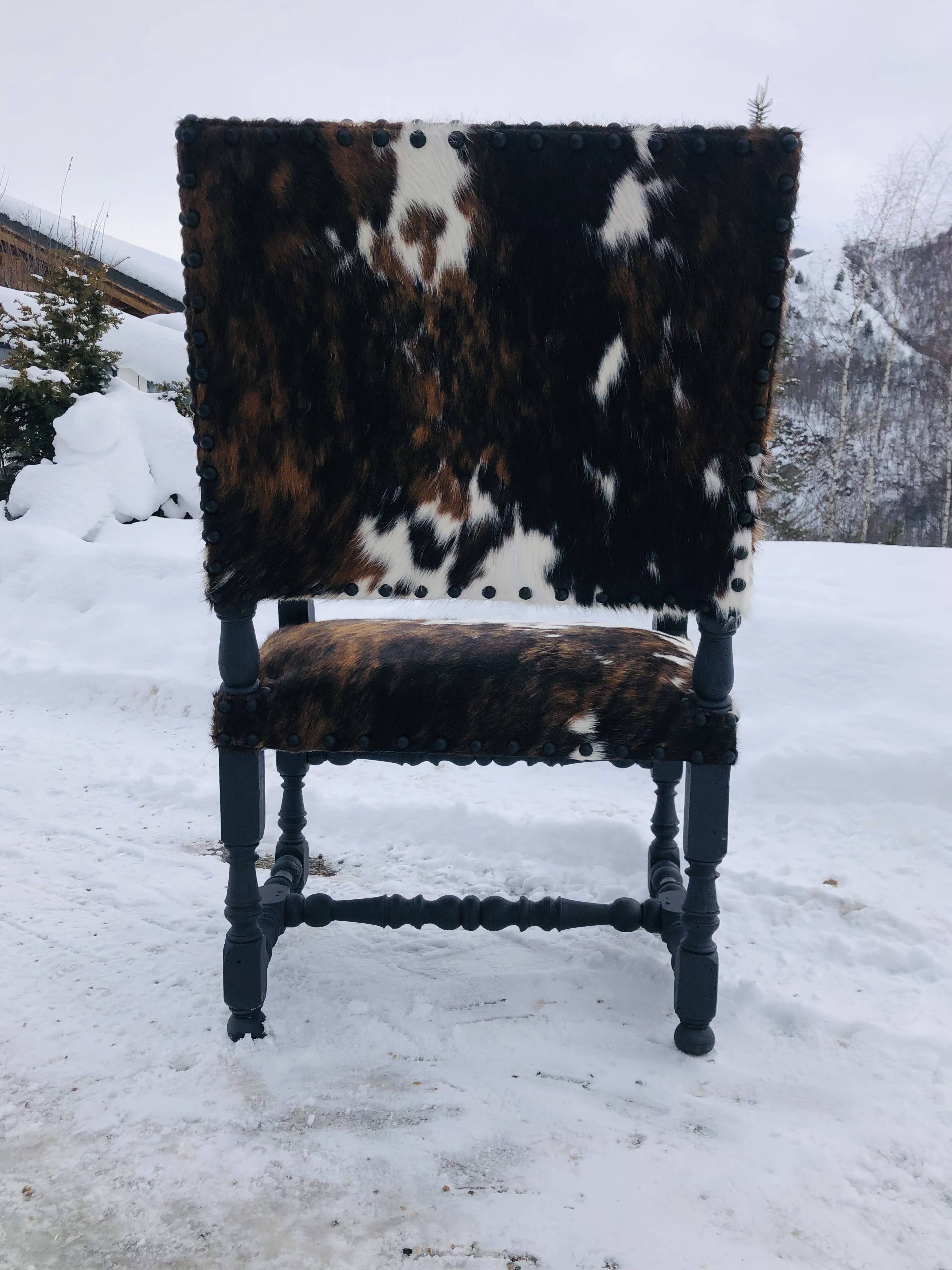 Cowhide armchair