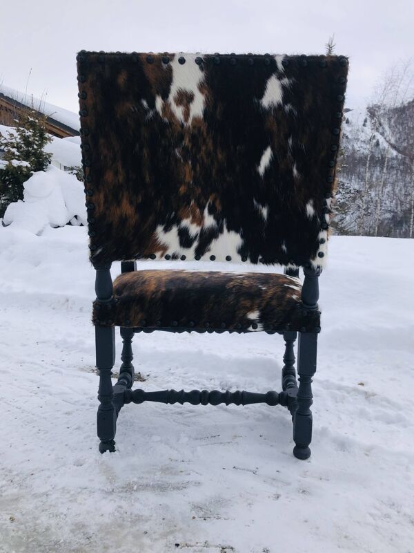 Fauteuil en peau de vache