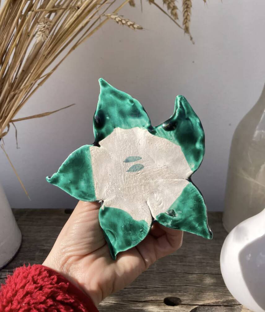 Ceramic flower candle holder