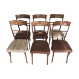 Series of six wooden chairs