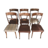 Series of six wooden chairs