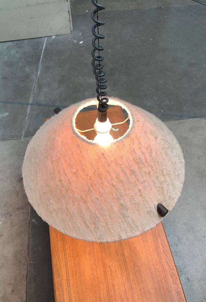 Wood and wool suspension from the mid-century, 1960s.