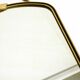 Beautiful small mid-century brass wall mirror with braided hanging strap