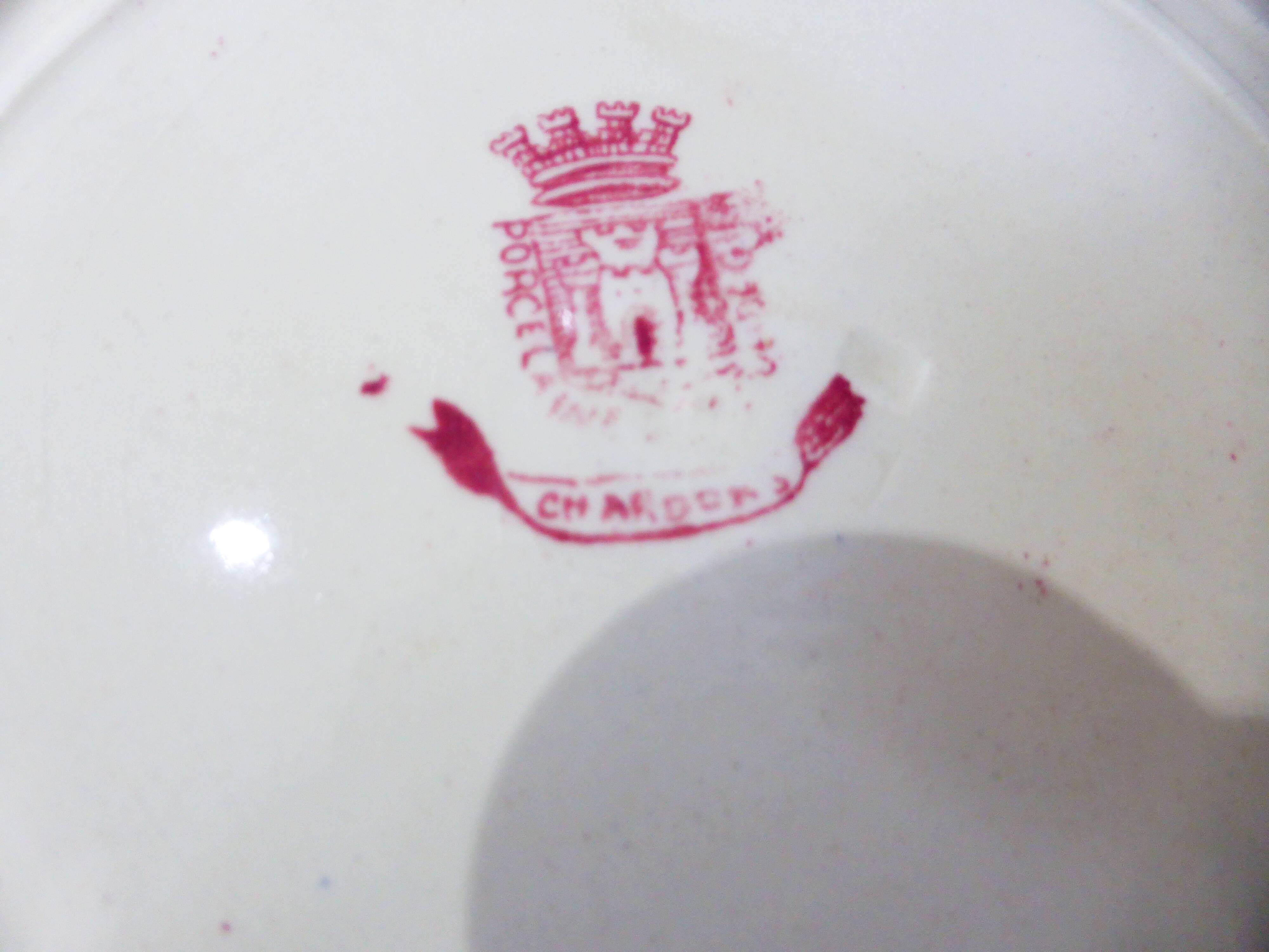 4 vintage hollow plates from gien model thistles 211256