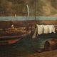 Old painting signed by Giuseppe Canella Lecco Pier 1837