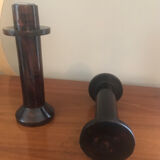 Pair of wooden candlesticks