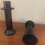 Pair of wooden candlesticks